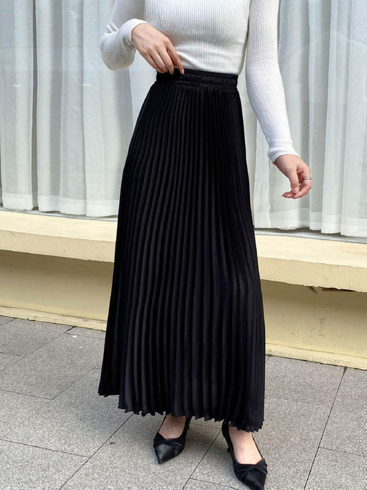 Pleated Maxi Skirt (L-23205)