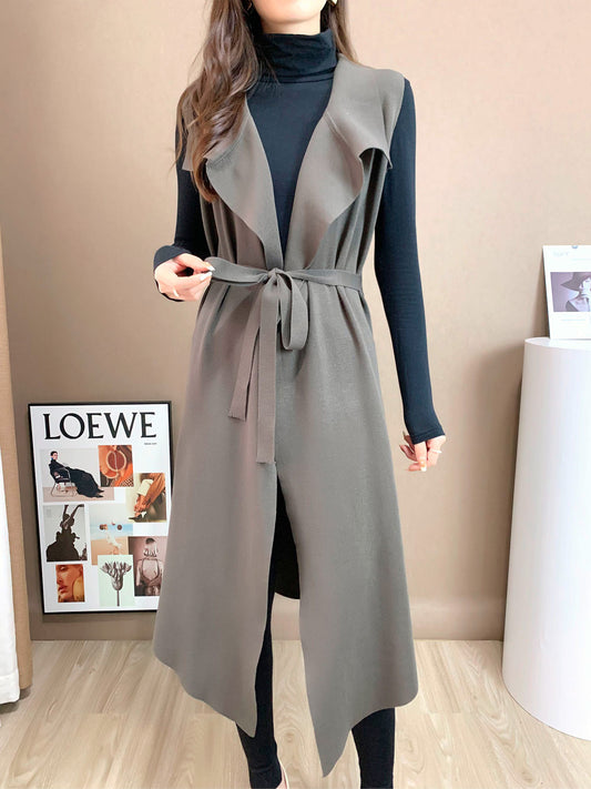 Classic Sleeveless Trench Jacket (L-19898A)