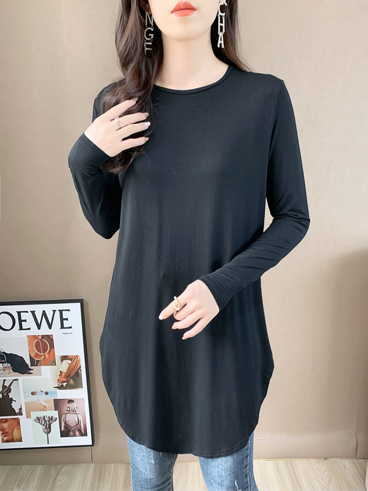 Drop Shoulder Long Sleeve Jersey Top (L-1916A)